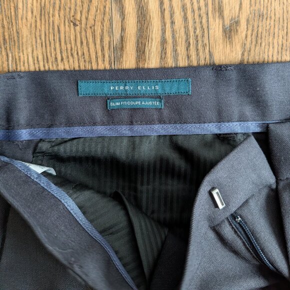 NWT Perry Ellis Travel Luxe Pants Navy - Men’s 32x32 Straight Fit - Picture 4 of 6
